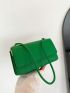 Small Flap Square Bag Crocodile Embossed Minimalist