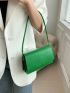 Small Flap Square Bag Crocodile Embossed Minimalist
