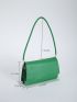 Small Flap Square Bag Crocodile Embossed Minimalist