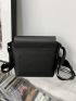 Mini Square Bag White Minimalist Flap Adjustable Strap For Daily
