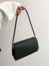 Small Flap Square Bag Crocodile Embossed Minimalist