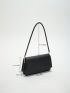 Small Flap Square Bag Crocodile Embossed Minimalist