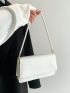 Small Flap Square Bag Crocodile Embossed Minimalist