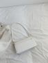 Small Flap Square Bag Crocodile Embossed Minimalist