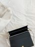 Small Flap Square Bag Crocodile Embossed Minimalist