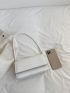 Small Flap Square Bag Crocodile Embossed Minimalist