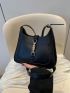 Small Hobo Bag Metal Decor Elegant Adjustable Strap