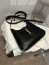 Small Hobo Bag Metal Decor Elegant Adjustable Strap
