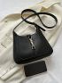 Small Hobo Bag Metal Decor Elegant Adjustable Strap