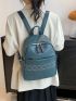 Stitch Detail Classic Backpack PU Zip Front