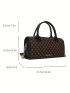 Small Boston Bag All Over Print Double Handle Chain Strap For Work
