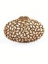 Mini Box Bag Rhinestone Decor Gold Funky For Party, Perfect Bride Purse For Wedding, Prom & Party Events