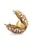 Mini Box Bag Rhinestone Decor Gold Funky For Party, Perfect Bride Purse For Wedding, Prom & Party Events