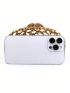Mini Box Bag Rhinestone Decor Gold Funky For Party, Perfect Bride Purse For Wedding, Prom & Party Events