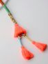 Orange Bag Charm Tassel Decor For Summer Travel Holiday Beach Bag Ornament