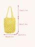 Mini Crochet Bag Hollow Out Yellow For Vacation