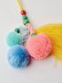 Multi-Color Bag Charm Tassel & Pom Pom Decor For Summer Travel Holiday Beach Bag Ornament