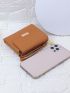 Brown Small Wallet Credit Card Holder With Zipper For Daily