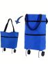 Folding Shopping Cart With Wheels Women's Portable Shopping Vegetables Food Organizer Pouch Handbag