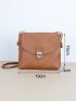 Mini Square Bag Brown Minimalist Flap For Daily