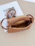 Mini Square Bag Brown Minimalist Flap For Daily