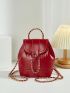 Small Flap Backpack Chain Twist Lock PU