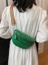 Small Fanny Pack Crocodile Embossed Chain Decor
