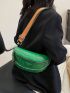 Small Fanny Pack Crocodile Embossed Chain Decor