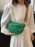 Small Fanny Pack Crocodile Embossed Chain Decor