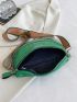Small Fanny Pack Crocodile Embossed Chain Decor