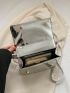 Mini Square Bag Funky Metallic Silver Chain Decor PU