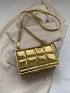 Mini Square Bag Funky Metallic Blue Chain Decor PU