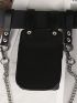 Mini Belt Bag Grommet Eyelet Detail Chain Decor Phone Pouch