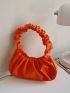 Medium Ruched Bag Neon Orange Funky Style