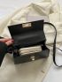 Mini Square Bag With Small Pouch Crocodile Embossed PU Twist Lock