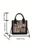 Small Square Bag Letter Embroidery Design Double Handle Chain Strap
