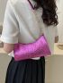 Small Baguette Bag Crocodile Embossed Fashion Style