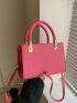 Mini Square Bag Letter Detail Double Handle