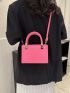 Mini Square Bag Letter Detail Double Handle
