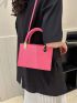 Mini Square Bag Letter Detail Double Handle