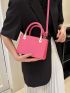 Mini Square Bag Letter Detail Double Handle