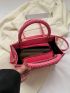 Mini Square Bag Letter Detail Double Handle