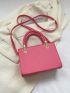 Mini Square Bag Letter Detail Double Handle