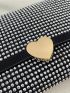 Medium Envelope Bag Rhinestone & Heart Decor