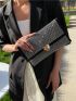 Medium Envelope Bag Rhinestone & Heart Decor