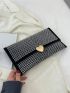 Medium Envelope Bag Rhinestone & Heart Decor
