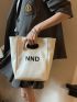 Fashion Style Tote Bag Double Handle Letter Print
