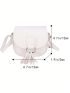 Mini Saddle Bag Solid Color Tassel Decor Flap Fashion Style