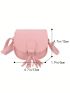 Mini Saddle Bag Solid Color Tassel Decor Flap Fashion Style