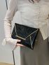 Medium Envelope Bag Stitch Design Metal Decor